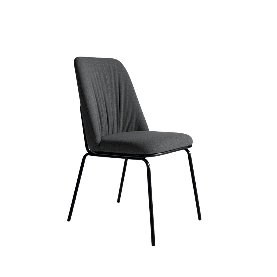 Set di sedie imbottite "Pixel" in tessuto e struttura in metallo cm 61x49 93h - MondoViro