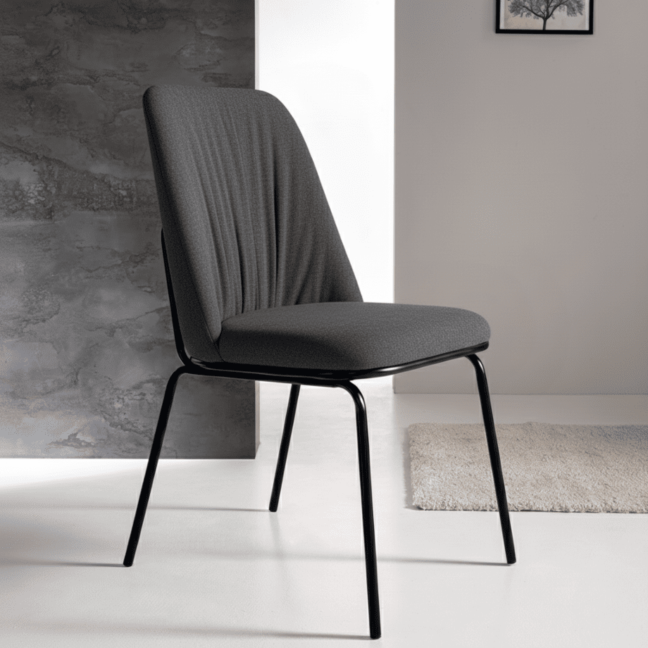 Set di sedie imbottite "Pixel" in tessuto e struttura in metallo cm 61x49 93h - MondoViro