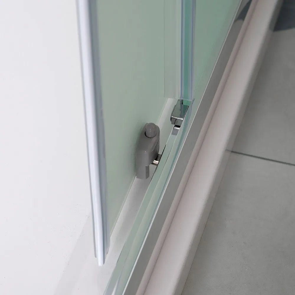 Box doccia bagno scorrevole moderno "Genova" in vetro temperato satinato h 185 cm - MondoViro
