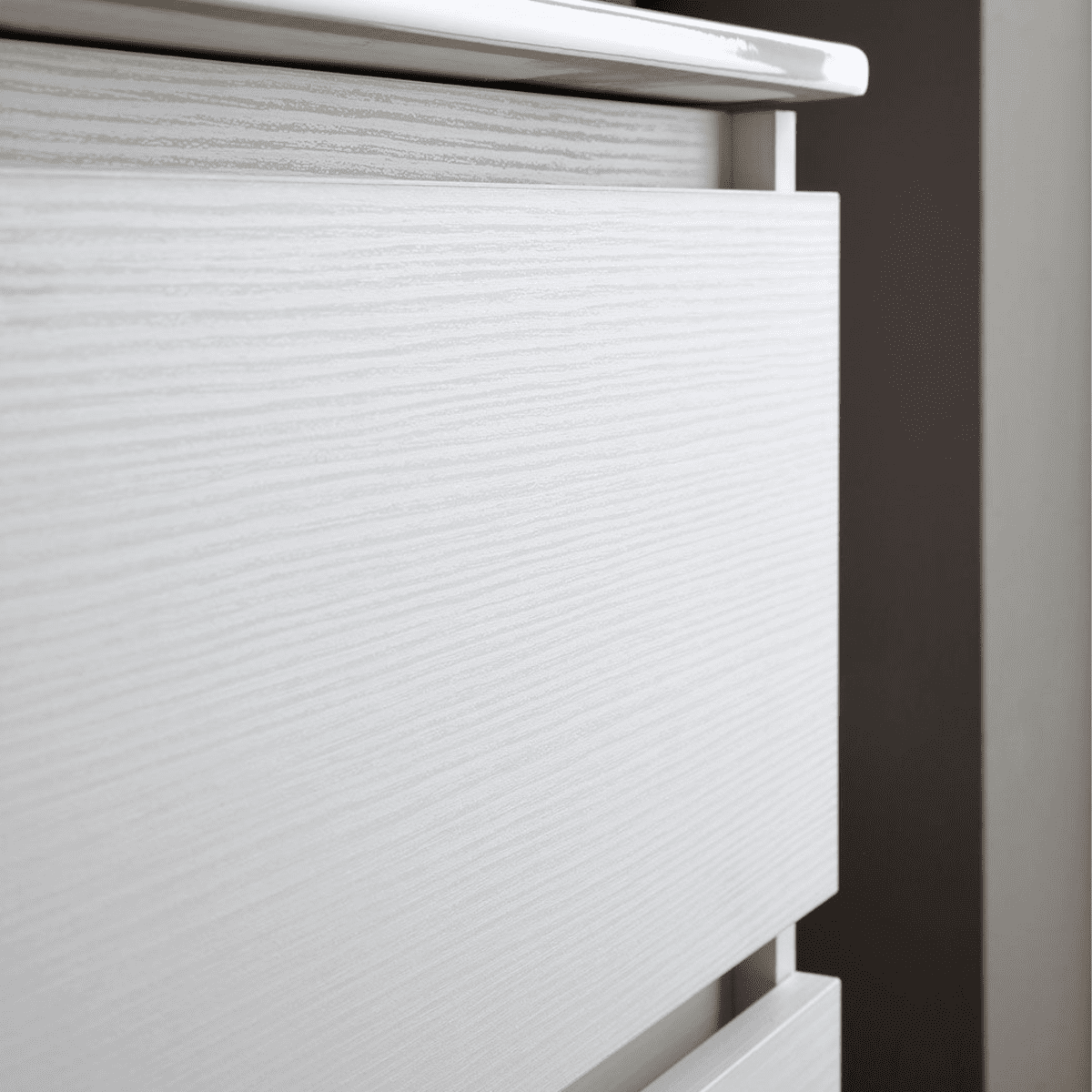 Mobile bagno bianco "Havana Plus" sospeso 2 cassetti base con specchio lavabo integrato in ceramica 80 cm - MondoViro