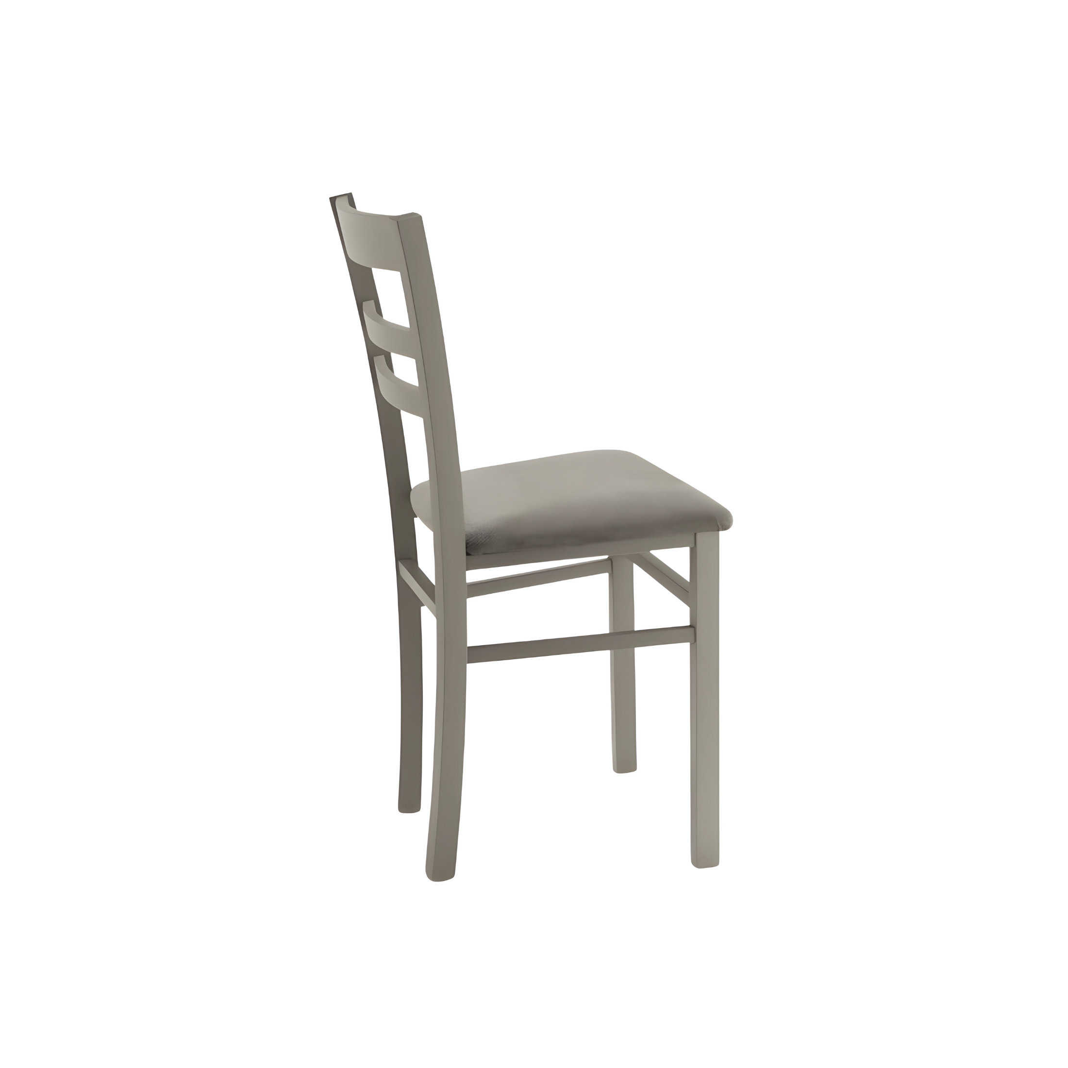 Set of "Ilda" chairs with wooden frame and padded fabric seat, 42x45 cm, 85 cm high.