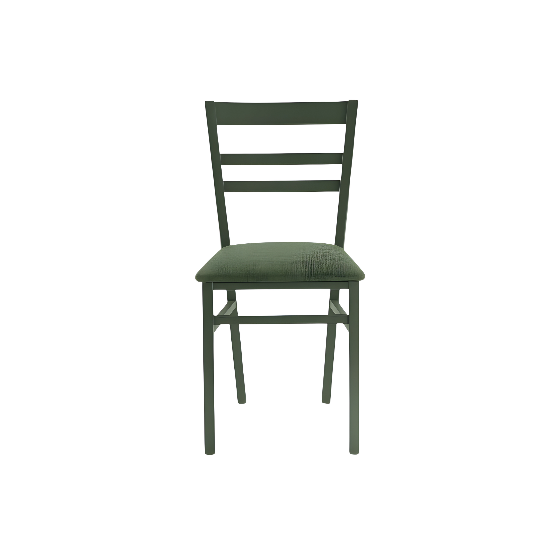 Set of "Ilda" chairs with wooden frame and padded fabric seat, 42x45 cm, 85 cm high.