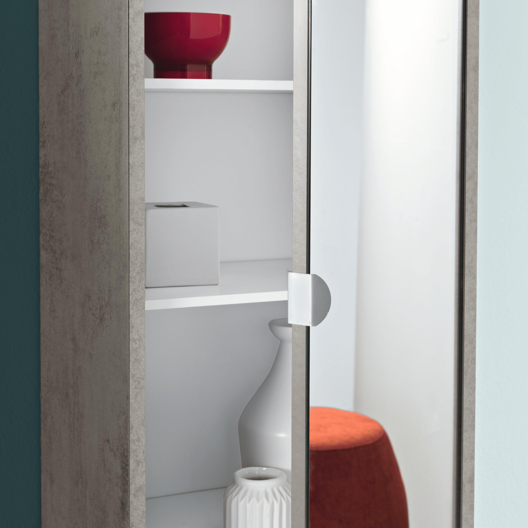 "Garden" bathroom cabinet with 1 mirrored door, 43x29 cm, h190 cm