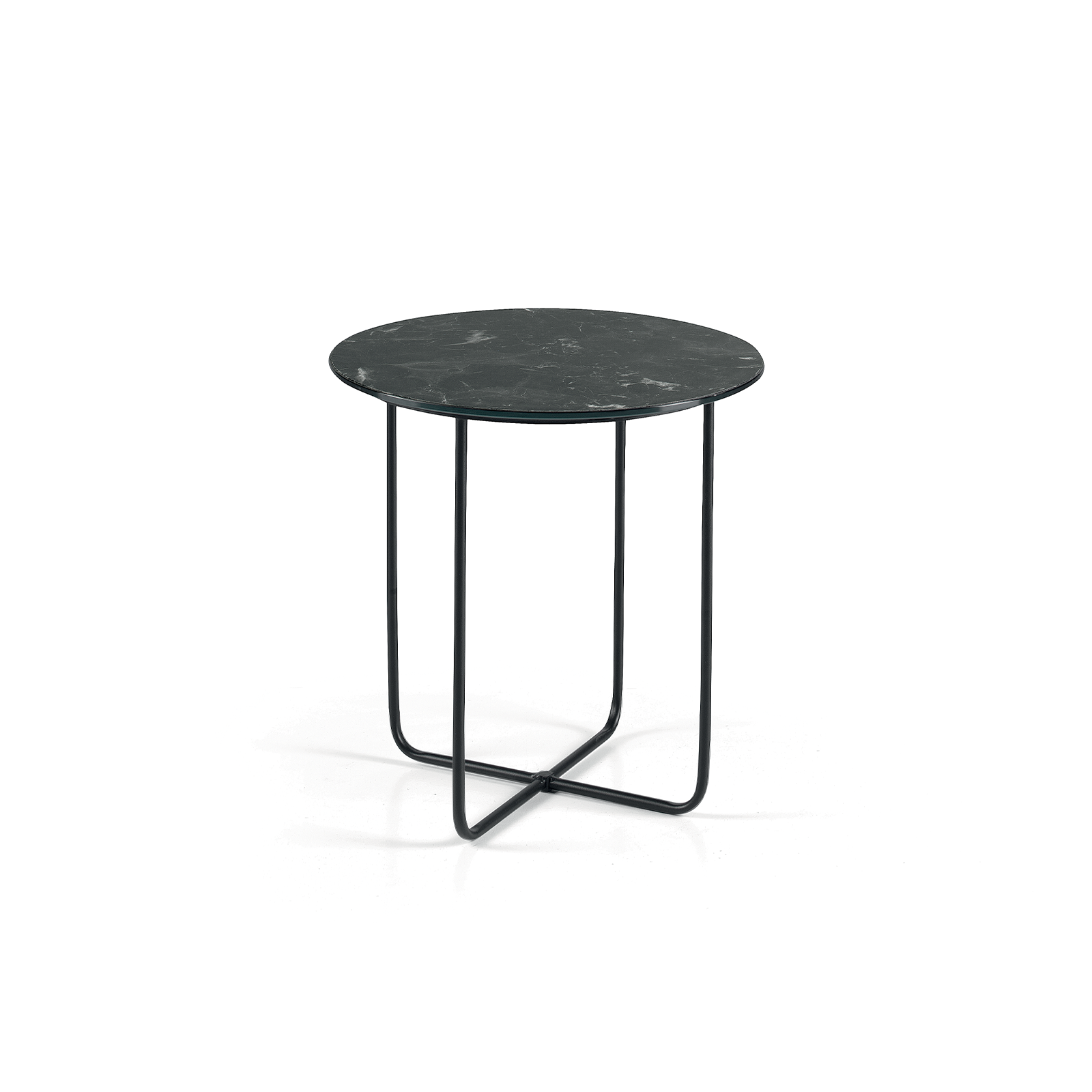 Round coffee table "Jimbo" with black painted metal base