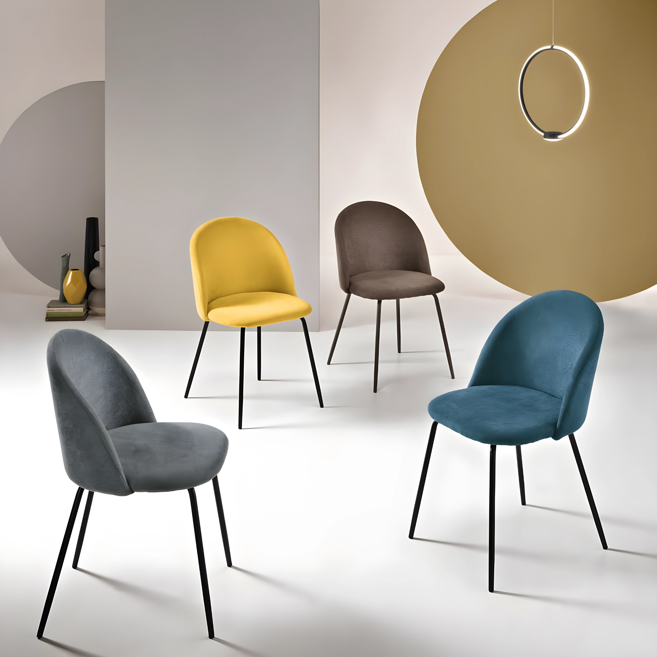 Set of modern "Prince" fabric dining chairs with padding, 50x52 cm, 81h