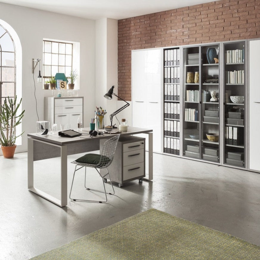 "Slim" column bookcase in wood with adjustable shelves, 39x41 cm, 182 cm high