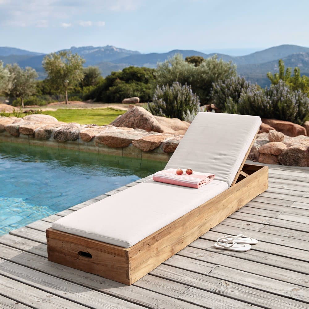 4.5cm thick reclining back sun lounger cushion