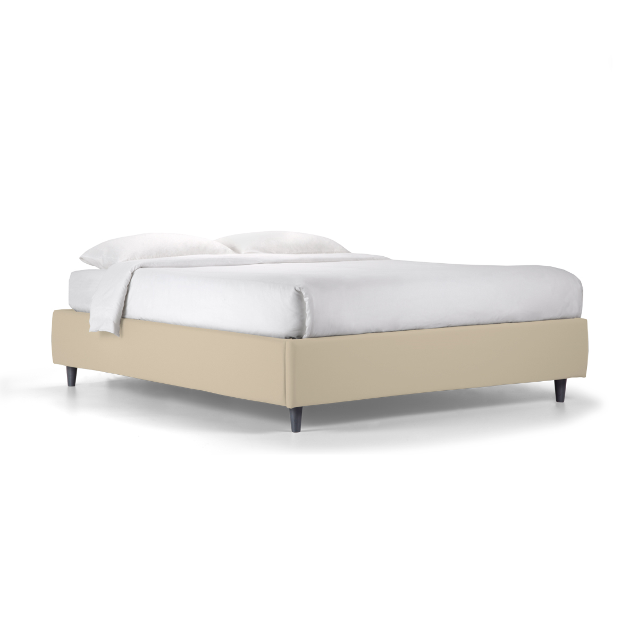 Storage bed with "Lugano" base in fabric without hydromassage headboard with conical foot