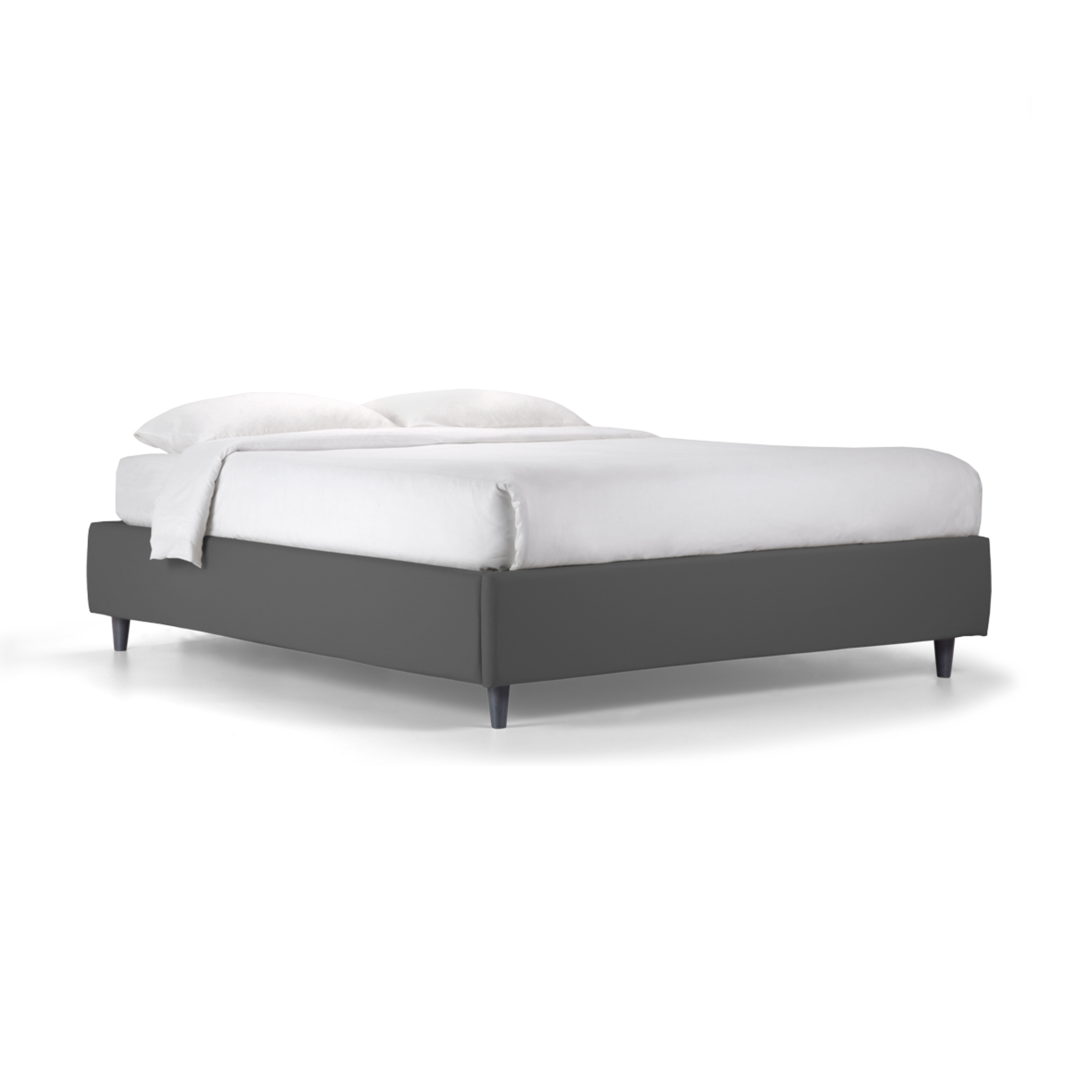 Storage bed with "Lugano" base in fabric without hydromassage headboard with conical foot