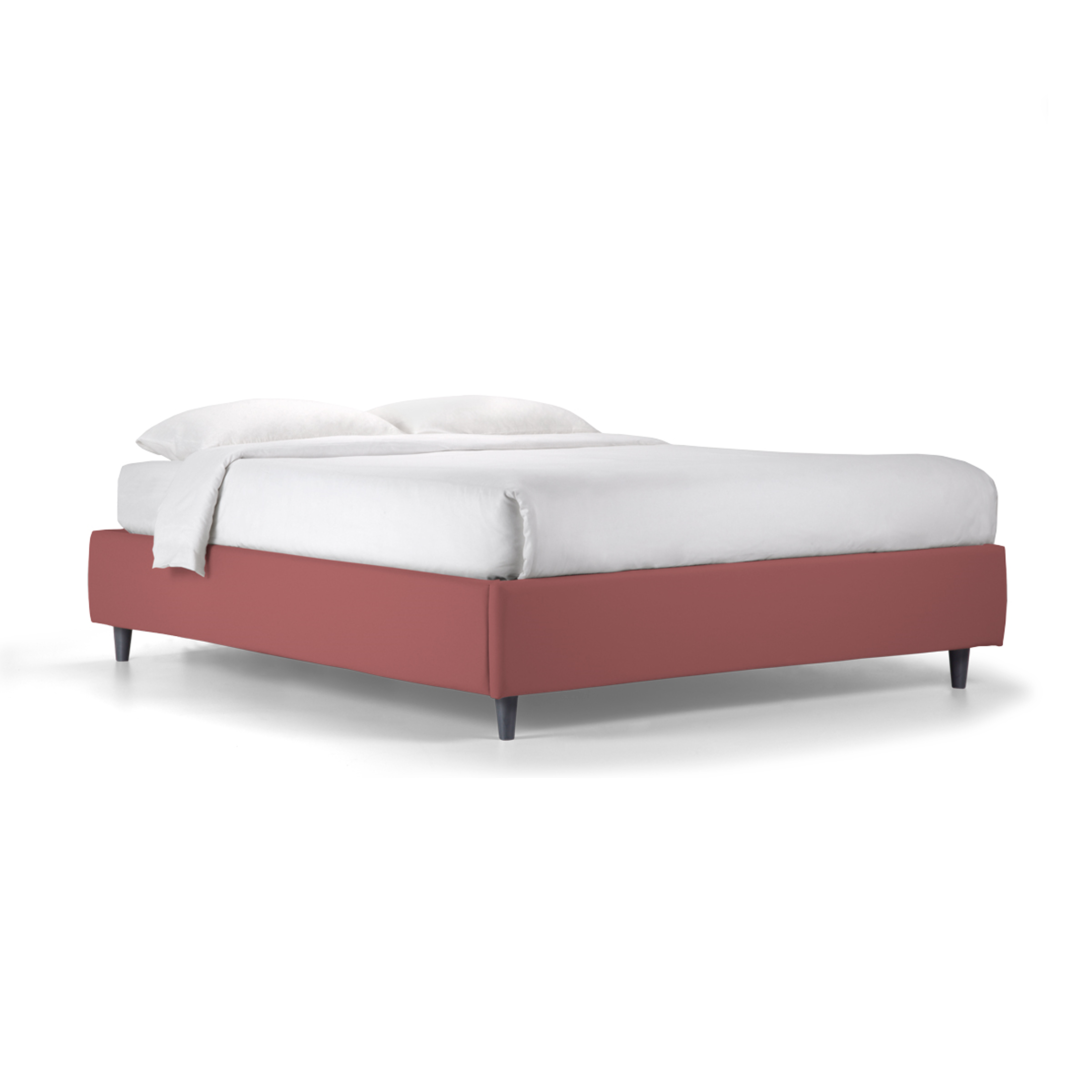 Storage bed with "Lugano" base in fabric without hydromassage headboard with conical foot