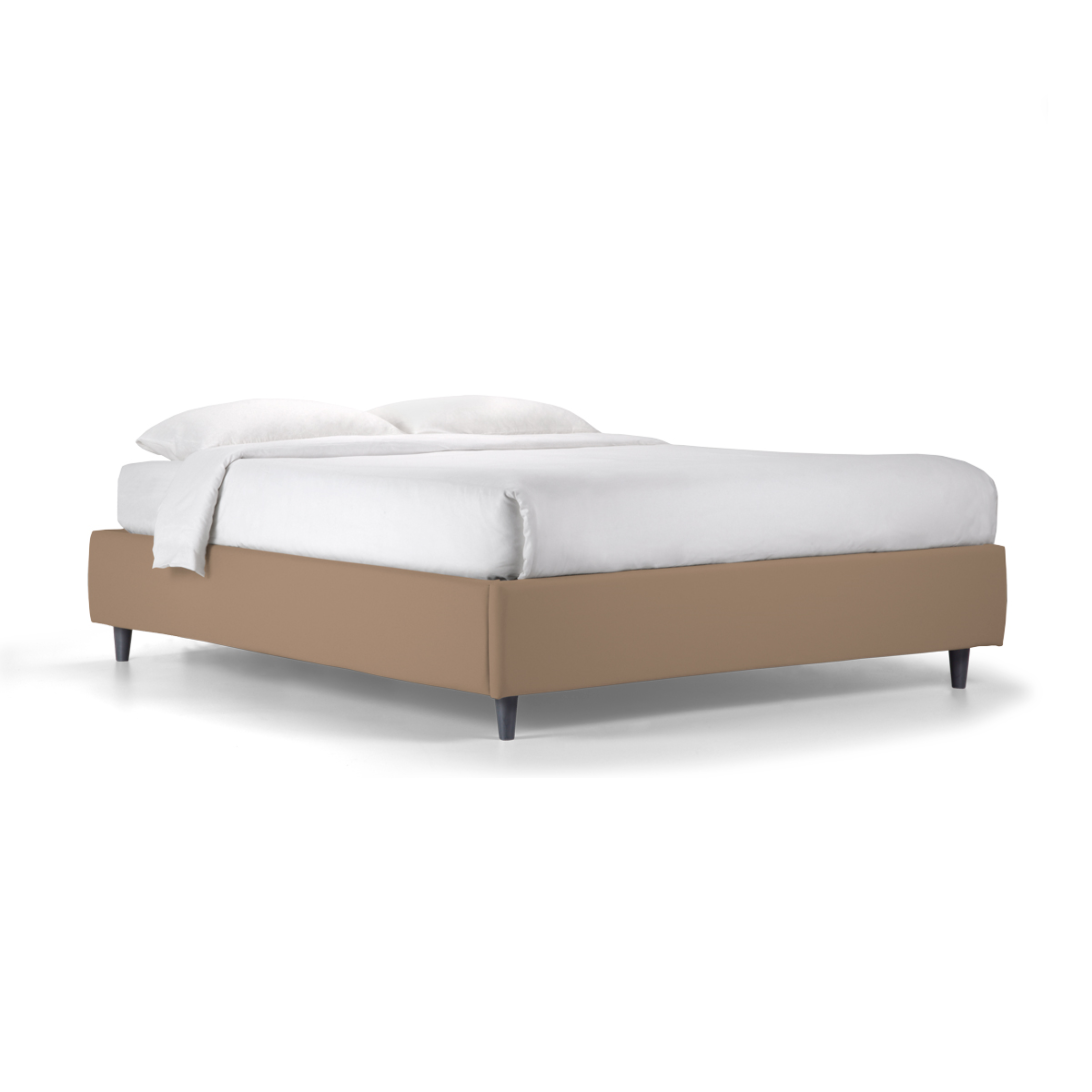 Storage bed with "Lugano" base in fabric without hydromassage headboard with conical foot
