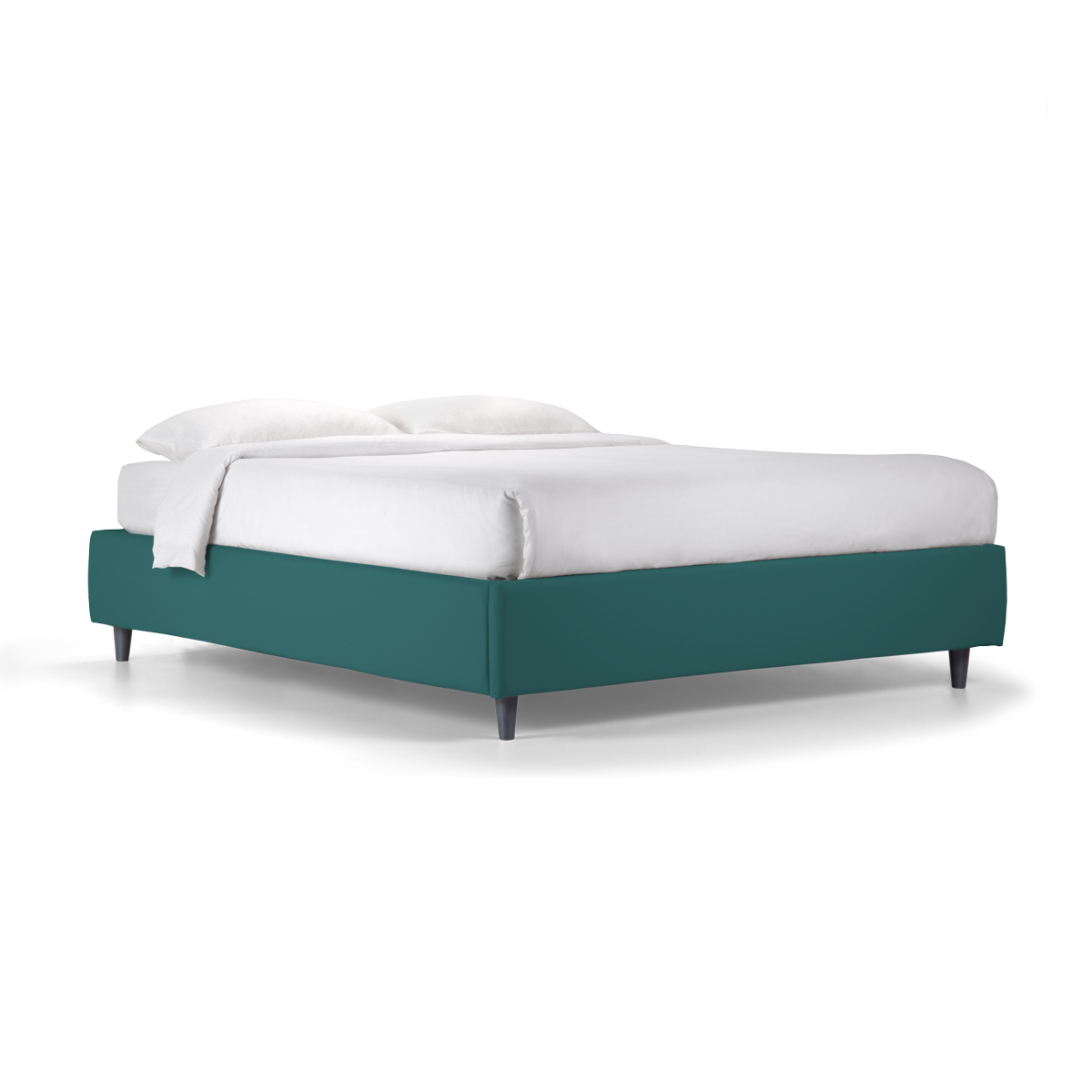 Storage bed with "Lugano" base in fabric without hydromassage headboard with conical foot