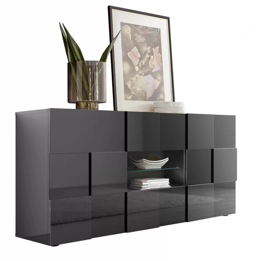 "Dama" wooden entrance sideboard, living room furniture with 3 doors, 181x43 cm, 84h