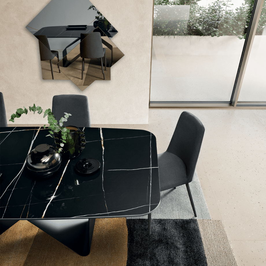 Tavolo fisso moderno "Round" con piano rettangolare versatile cm 210x110 75h - MondoViro