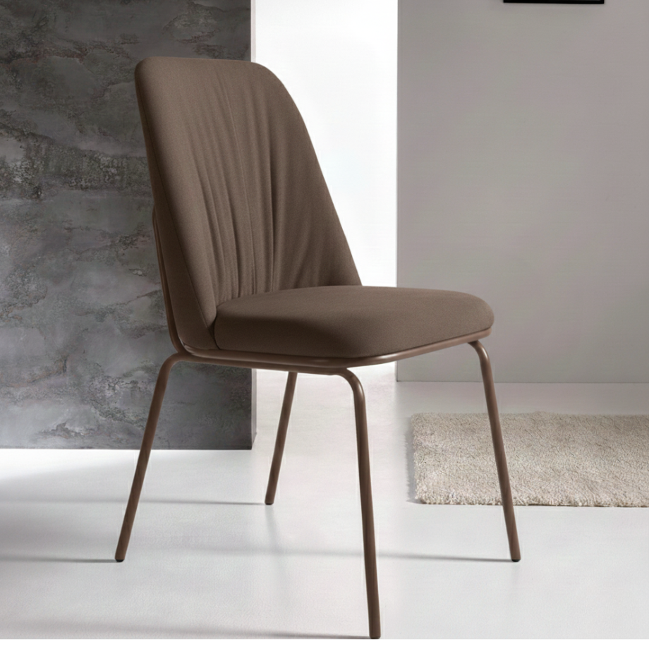 Set di sedie imbottite "Pixel" in tessuto e struttura in metallo cm 61x49 93h