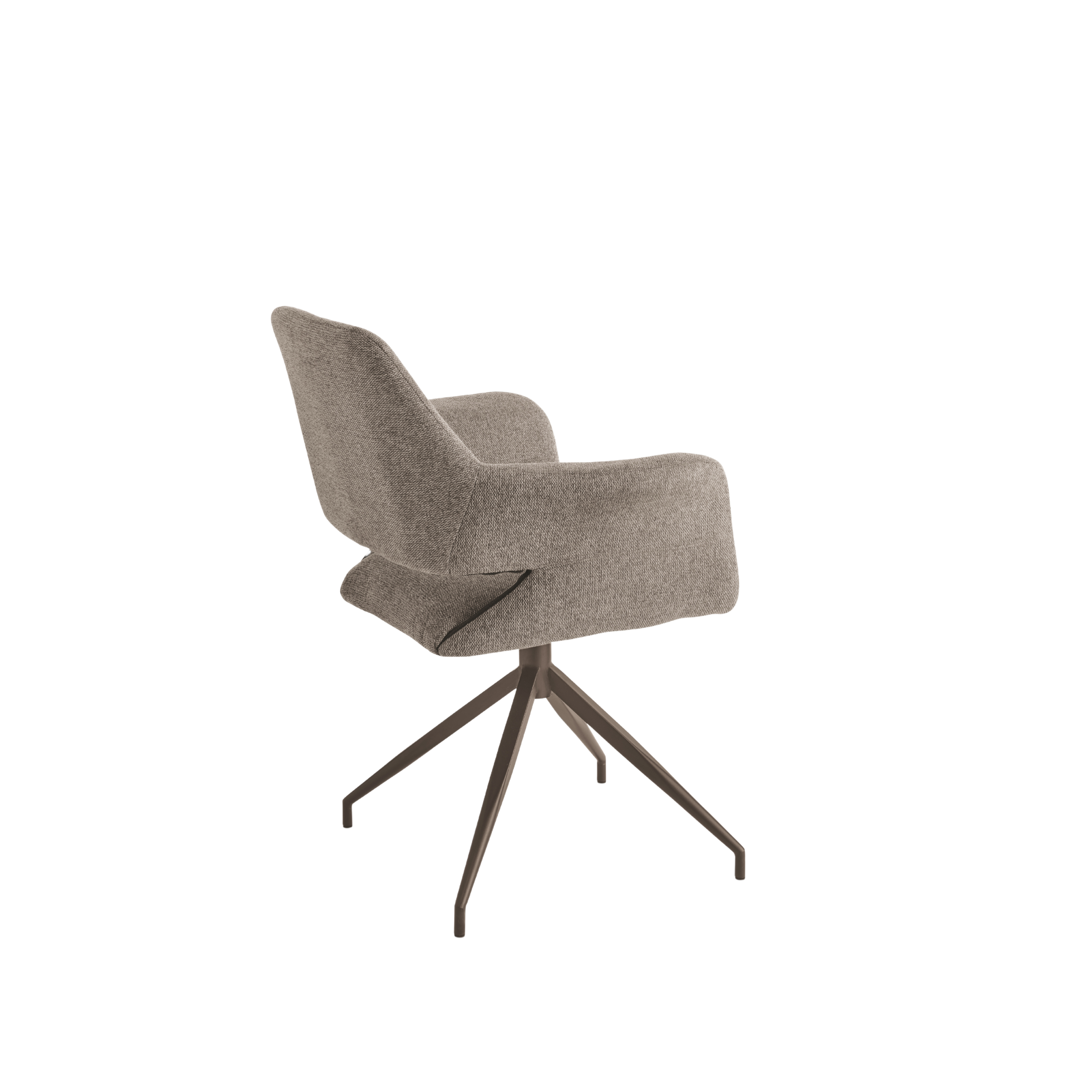 Set of "Flessia" swivel chairs in padded fabric with metal frame cm 66x60 85h