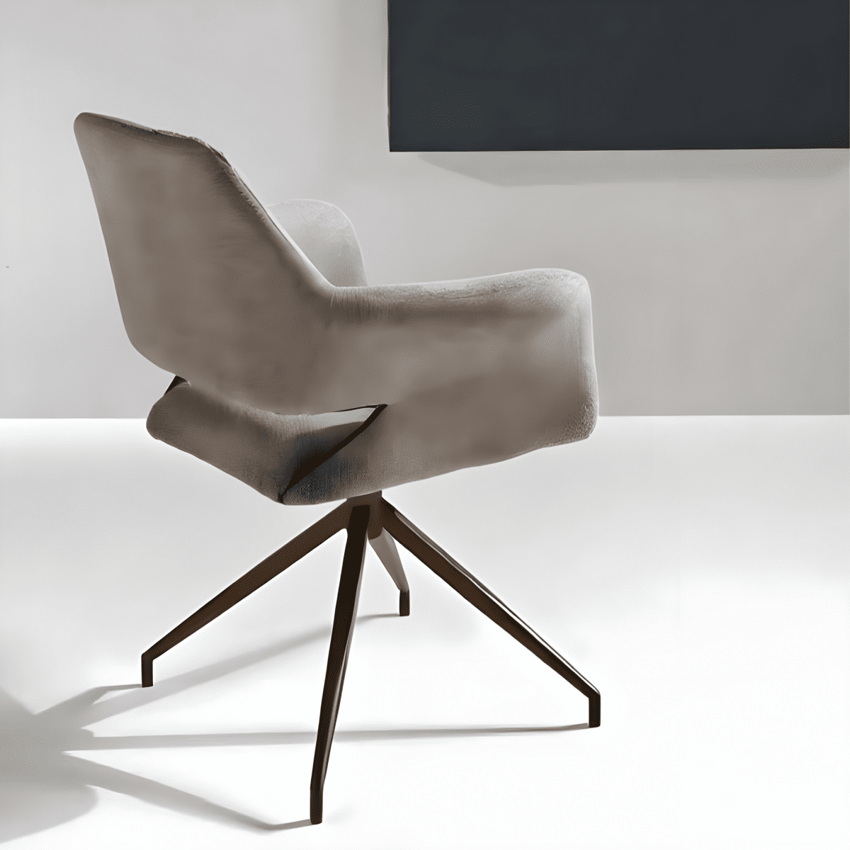 Set di sedie girevoli "Flessia" in tessuto imbottite con struttura in metallo cm 66x60 85h - MondoViro