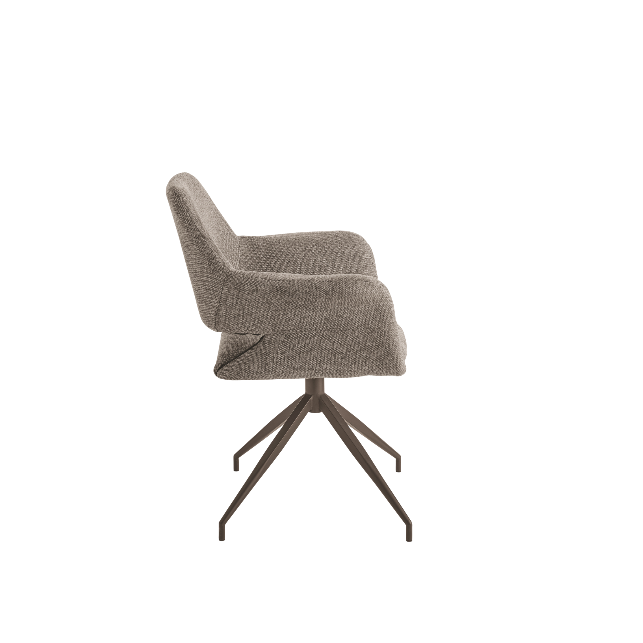 Set of "Flessia" swivel chairs in padded fabric with metal frame cm 66x60 85h