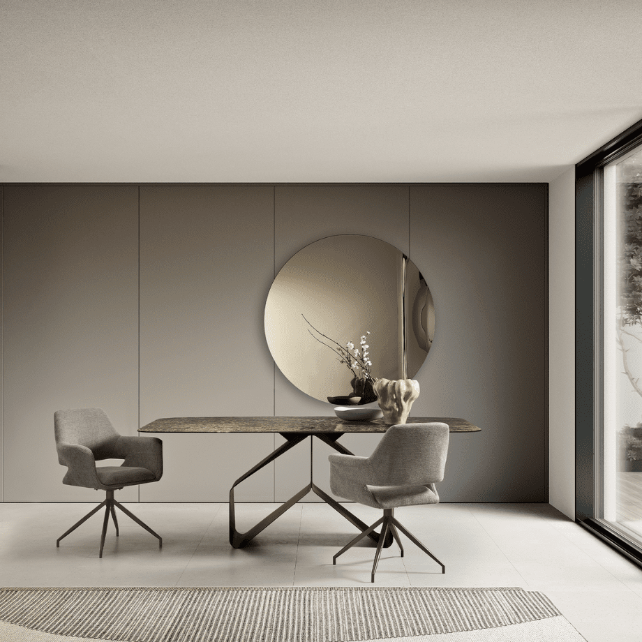 Tavolo fisso moderno "Round" con piano rettangolare versatile cm 210x110 75h - MondoViro