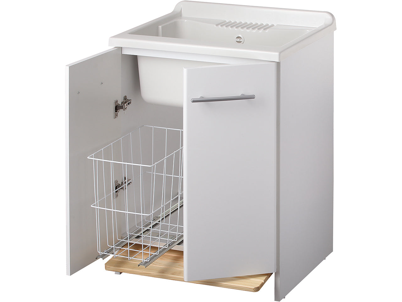 "Bros" wooden indoor washing machine with sliding basket, 45x50 cm, 85 cm high