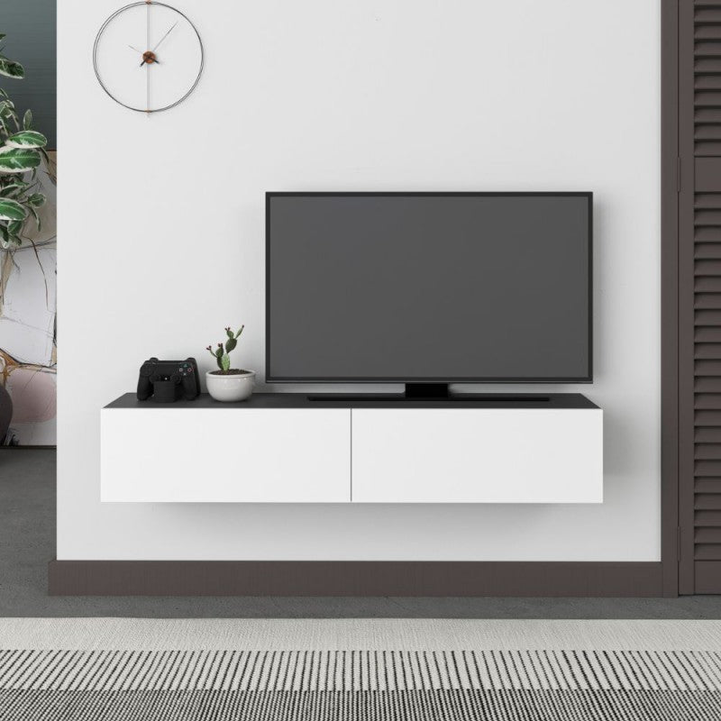 "Francy" suspended TV stand with drop-down door, 135x31 cm, 25 cm high