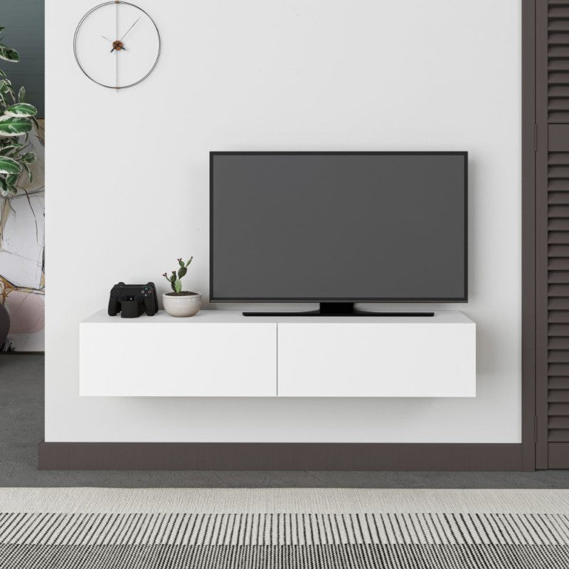 "Francy" suspended TV stand with drop-down door, 135x31 cm, 25 cm high