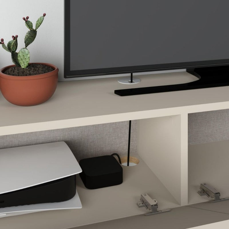 "Francy" suspended TV stand with drop-down door, 135x31 cm, 25 cm high