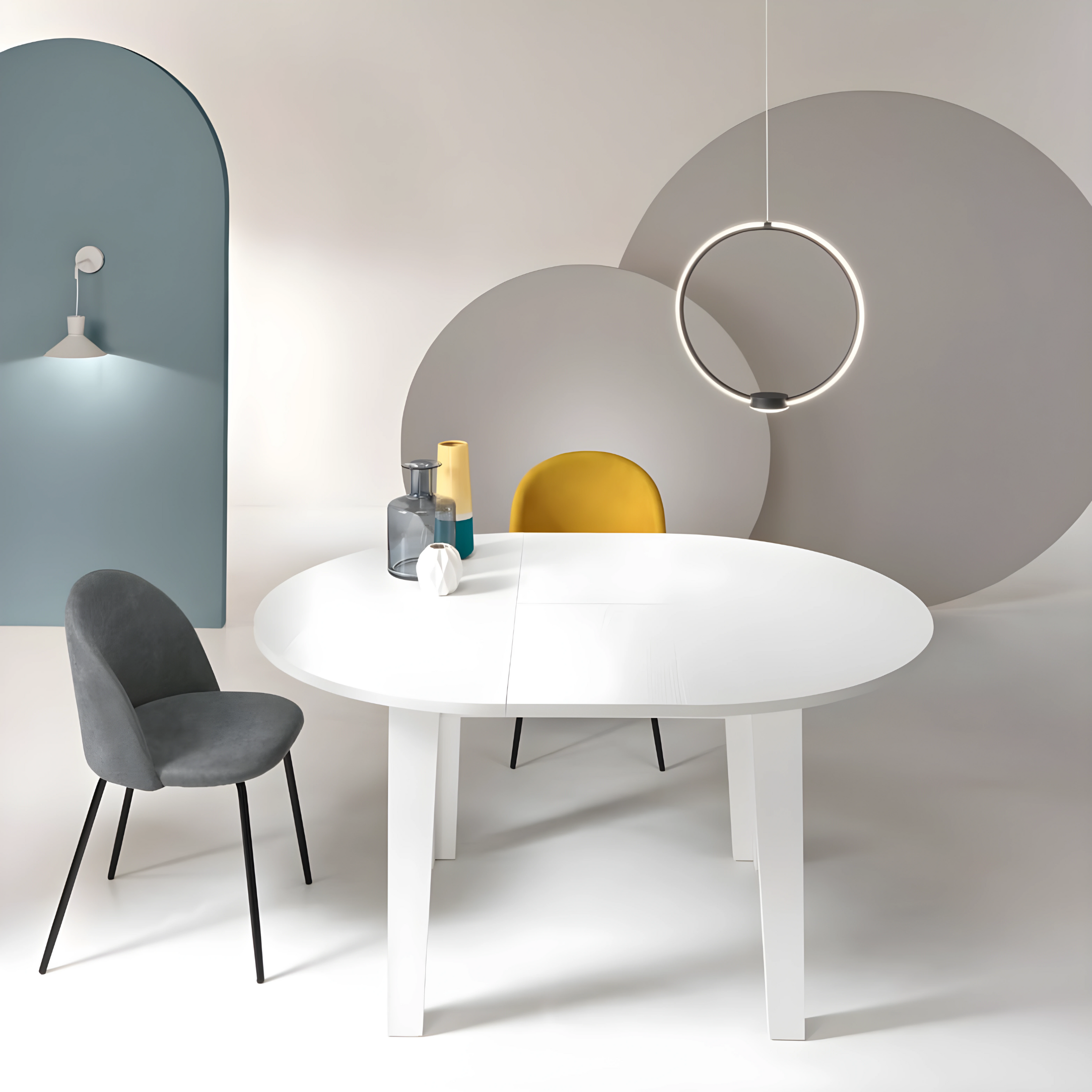 "Blossom" extendable round table, 120x77 cm