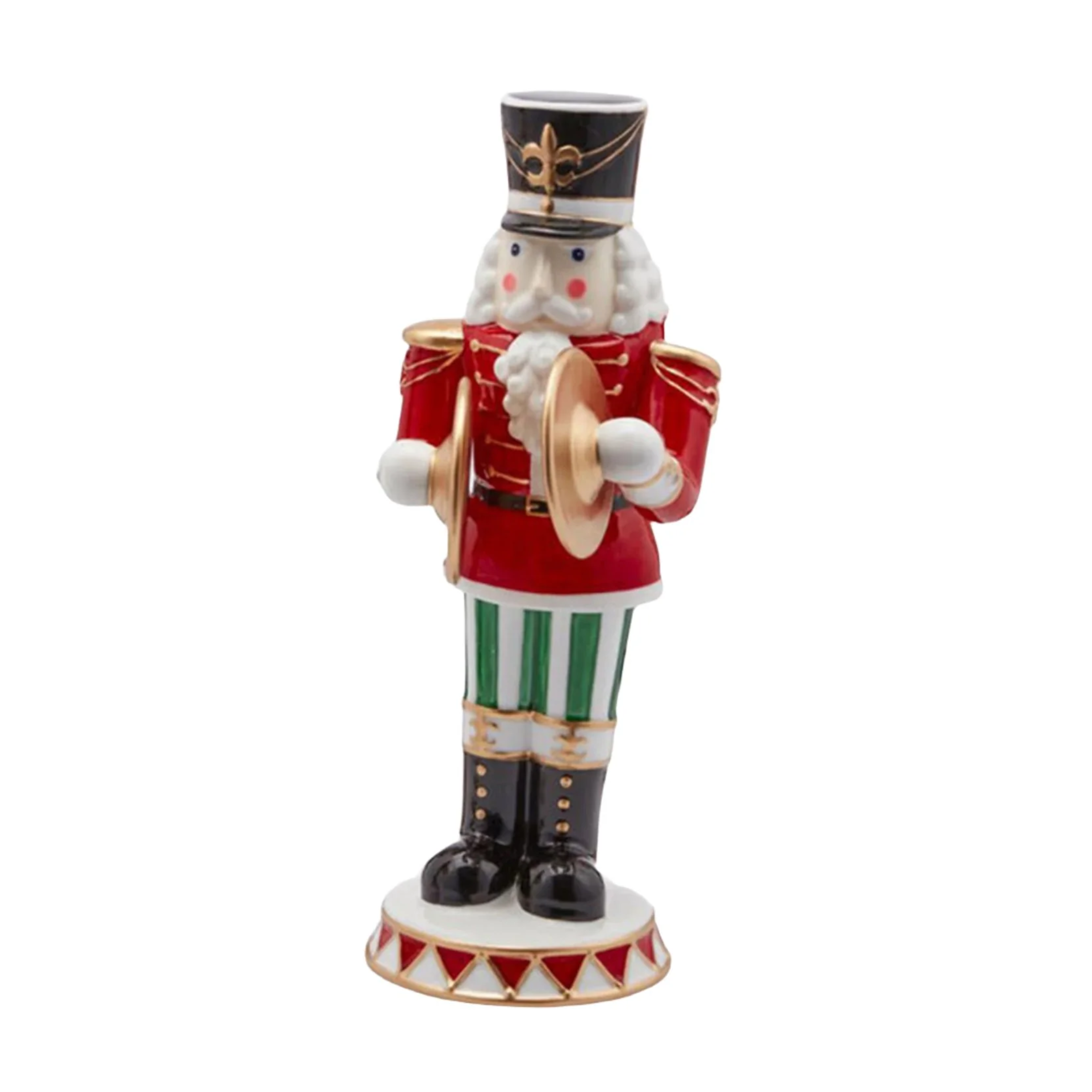 Decorative porcelain figurine of a nutcracker soldier, Christmas decoration for interiors, 29 cm high.