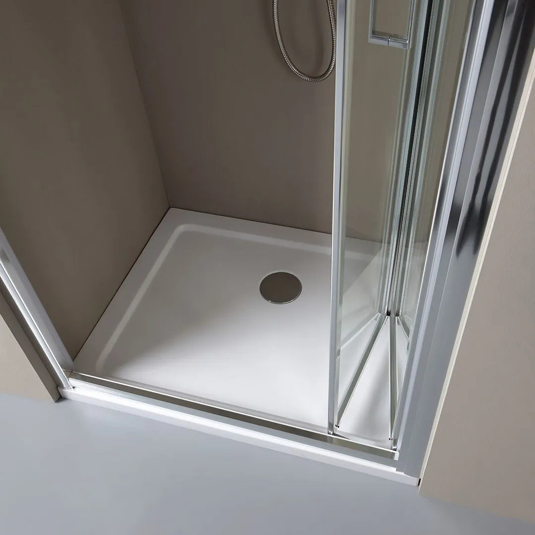 "Sospiro" modern space-saving niche shower enclosure with 195 cm high hinged opening