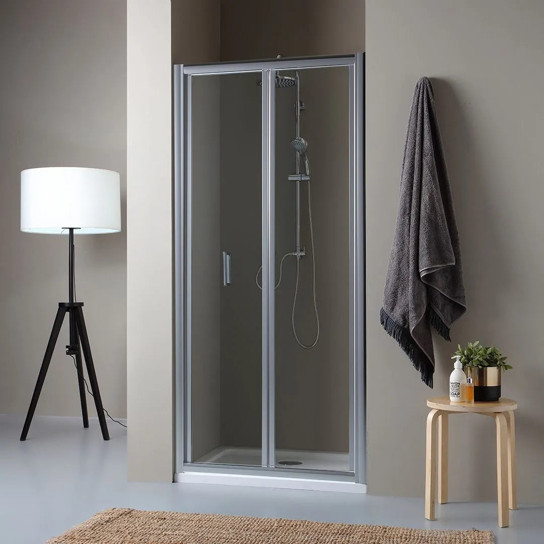 "Sospiro" modern space-saving niche shower enclosure with 195 cm high hinged opening