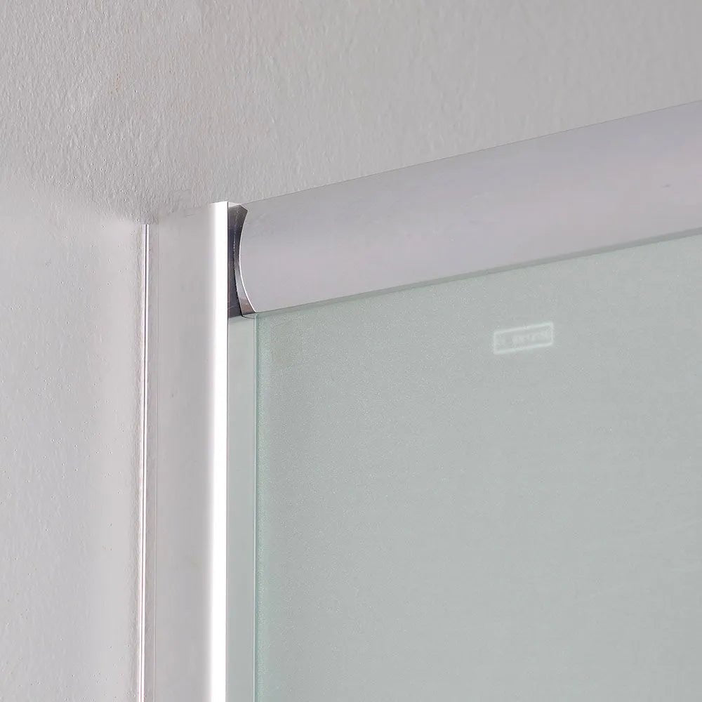 Box doccia bagno scorrevole moderno "Genova" in vetro temperato satinato h 185 cm - MondoViro