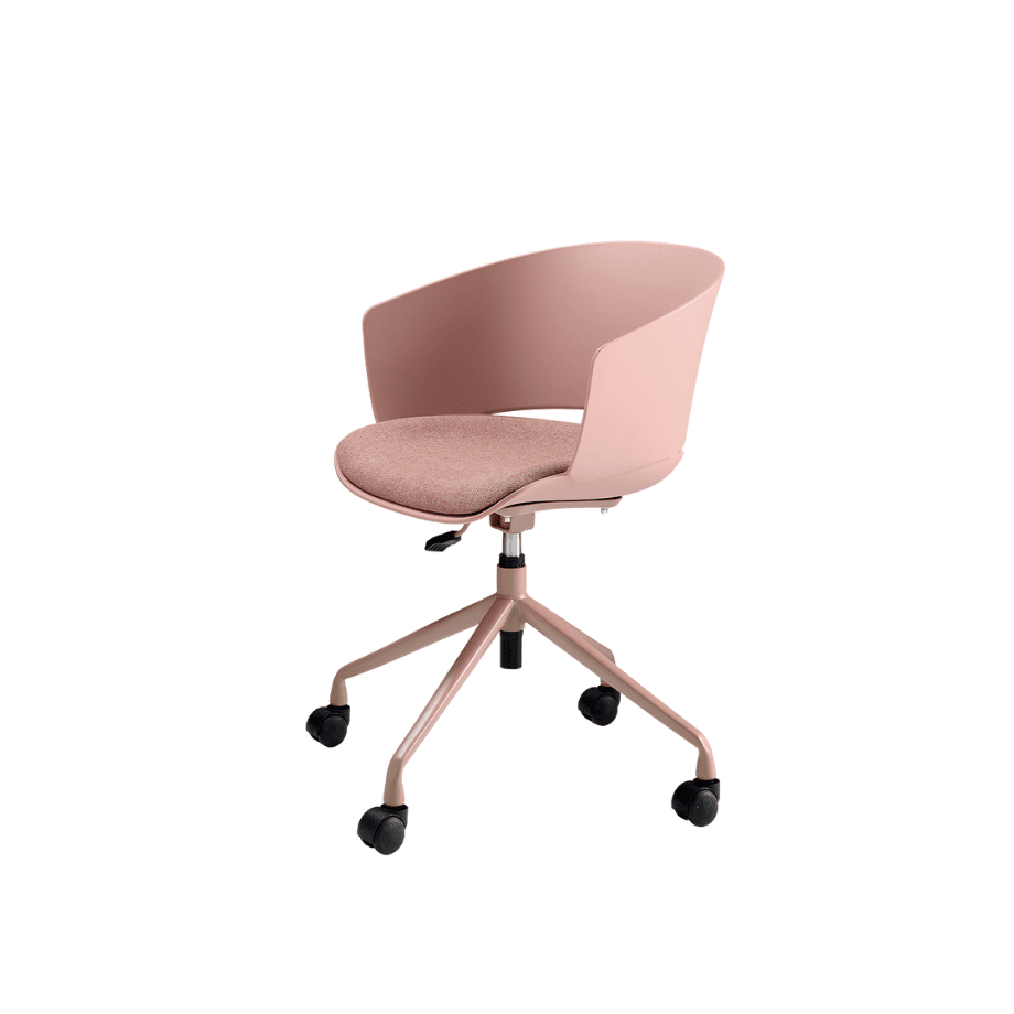 Sedia girevole "Elite" con seduta in polipropilene ed imbottitura in tessuto cm 60x53 80/86h - MondoViro