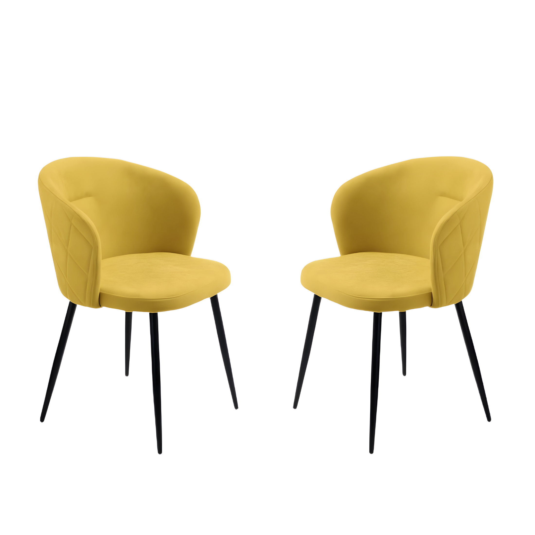 "Claris" dining chair set in padded fabric, 56x55 cm, 78h