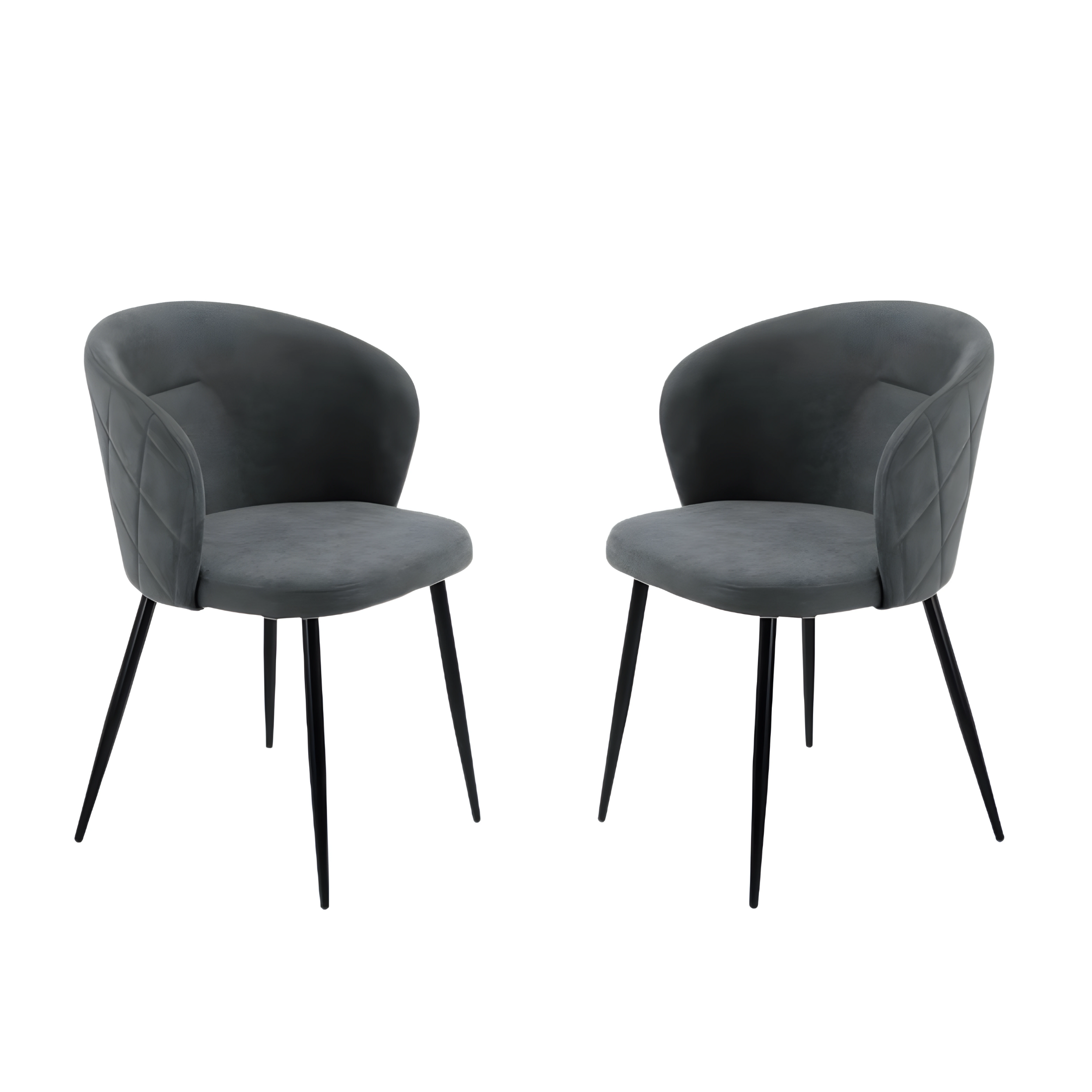 "Claris" dining chair set in padded fabric, 56x55 cm, 78h