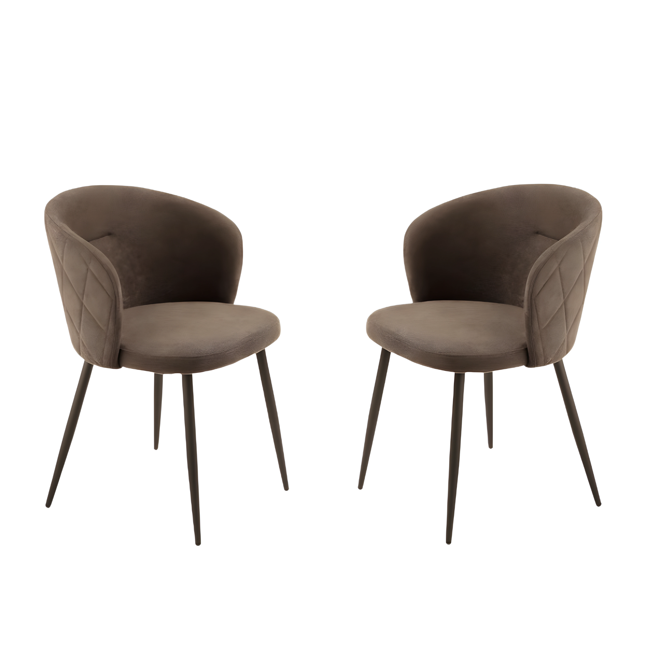 "Claris" dining chair set in padded fabric, 56x55 cm, 78h