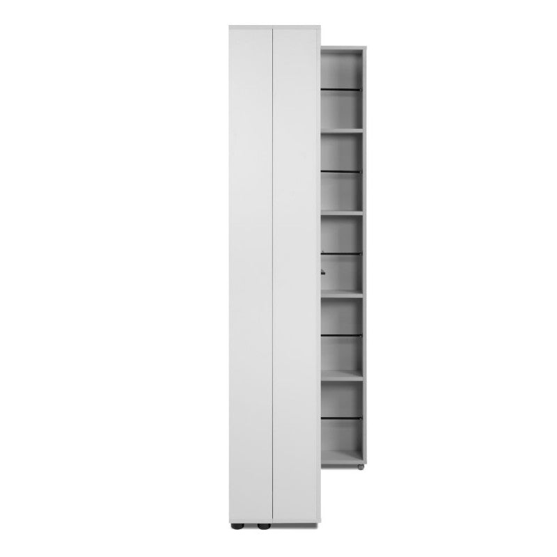 Slim, 2-door "Lugo" wooden shoe rack with 5 space-saving compartments