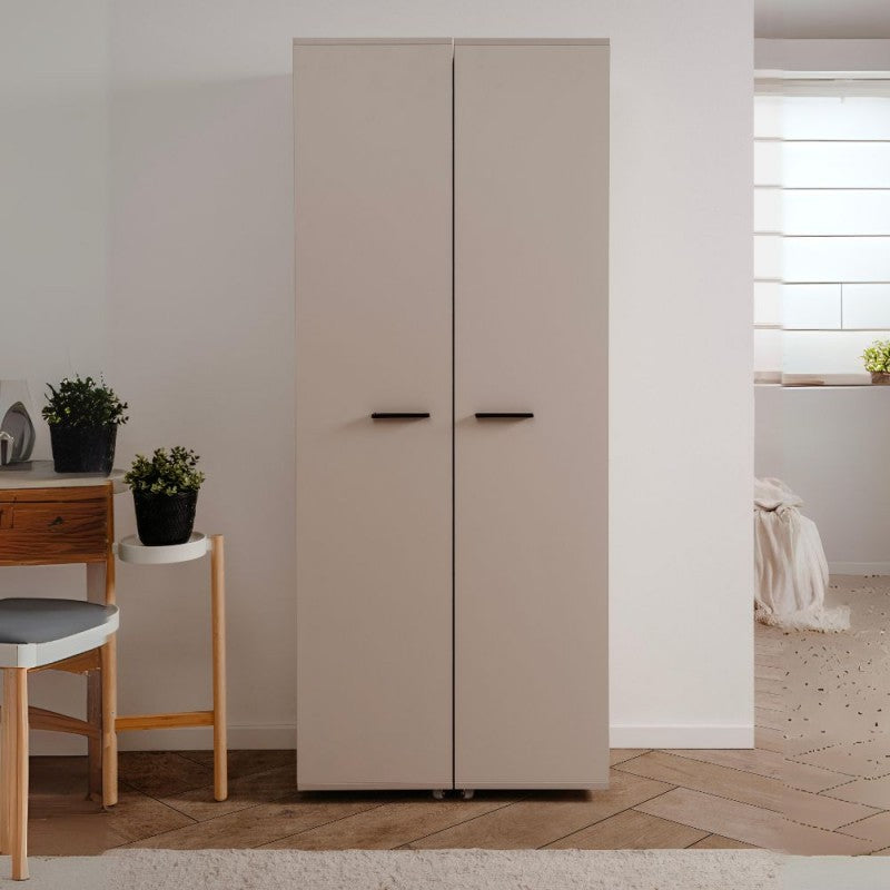 Slim, 2-door "Lugo" wooden shoe rack with 5 space-saving compartments