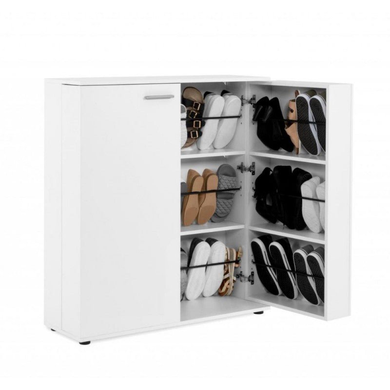 Scarpiera bassa 2 ante "Satos" salvaspazio 8 ripiani da soggiorno - MondoViro