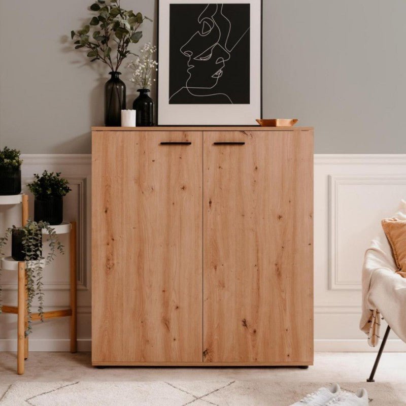 Scarpiera bassa 2 ante "Satos" salvaspazio 8 ripiani da soggiorno - MondoViro