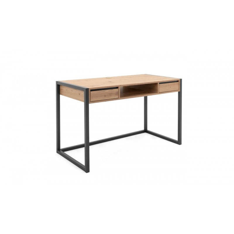 Modern desk "Denver" oak and anthracite with 2 drawers and 1 open compartment cm 120x60 75h