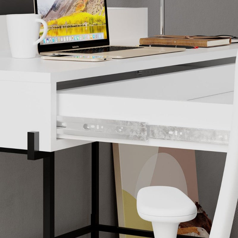 "Leila" wooden office desk with 1 drawer and 2 compartments, 110x60 cm, 101h