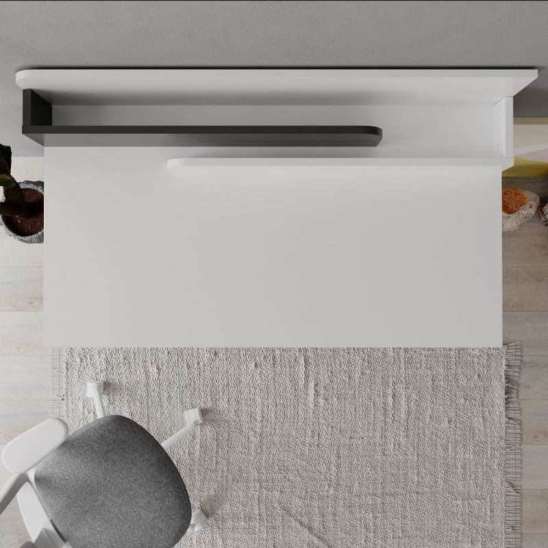 Scrivania da ufficio "Leila" in legno con 1 cassetto e 2 scomparti cm 110x60 101h - MondoViro