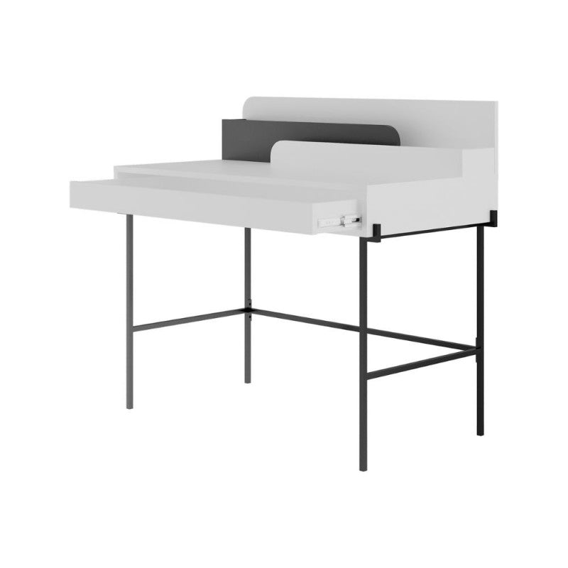 "Leila" wooden office desk with 1 drawer and 2 compartments, 110x60 cm, 101h