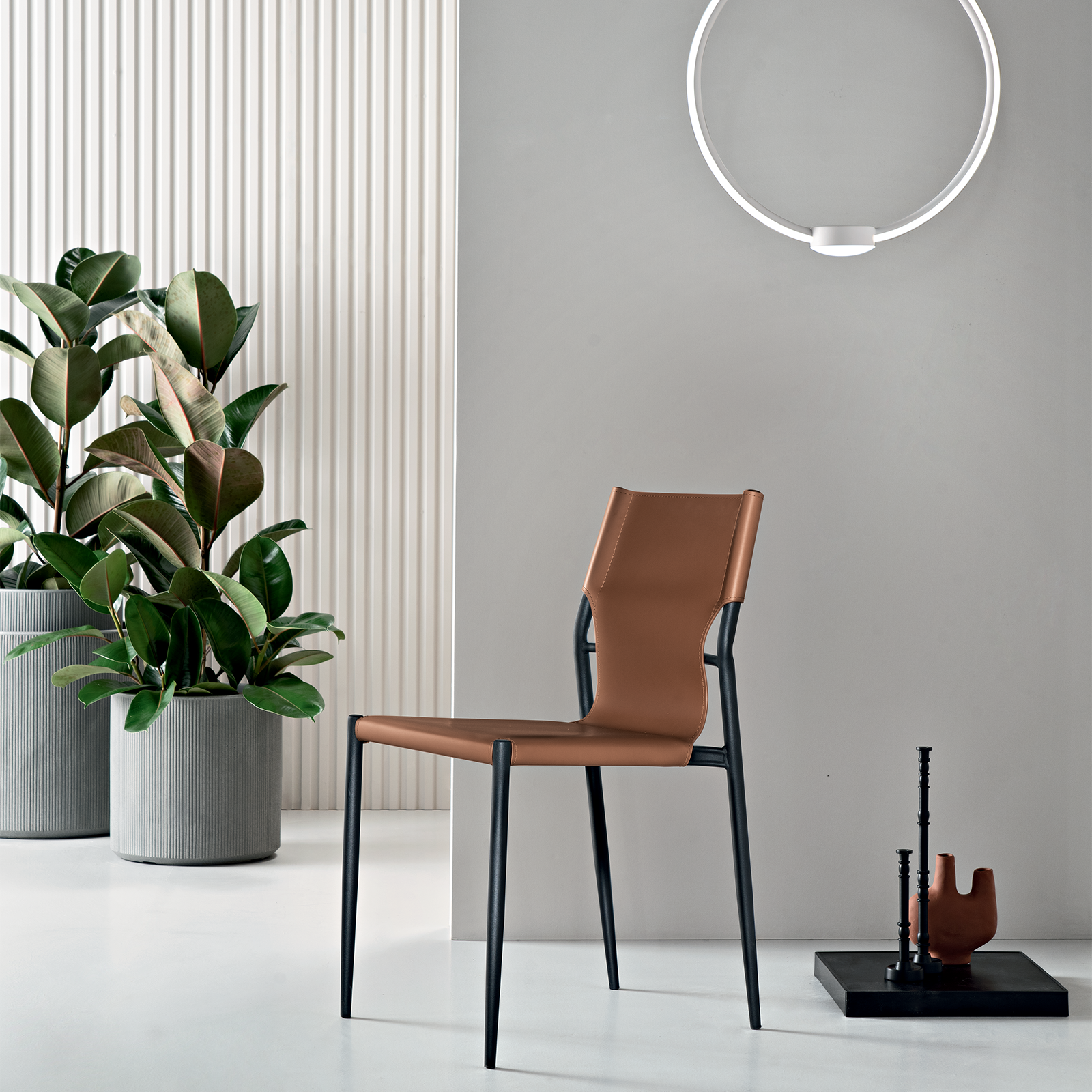 "Pablo" dining chair set with painted metal frame, 44x51 cm, 80 cm high