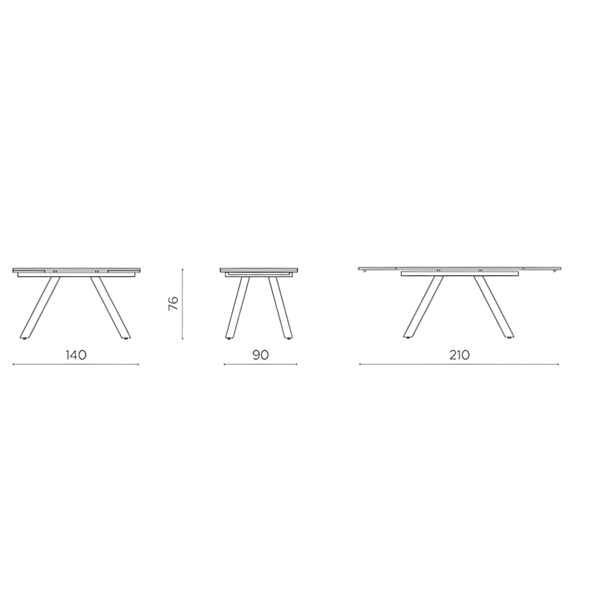 Tavolo allungabile "Igor" con piano in pietra effetto marmo cm 140x90 76h - MondoViro