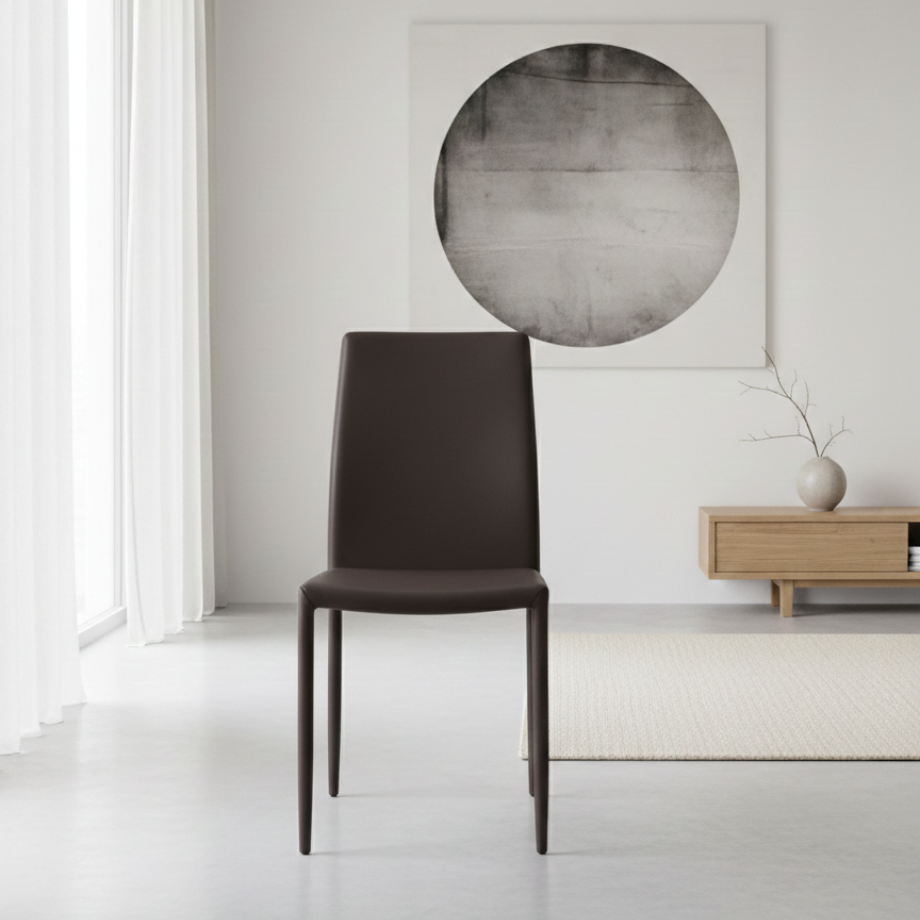 Set of "Impero" faux leather chairs with matching upholstered frame, 53x43 cm, 90h