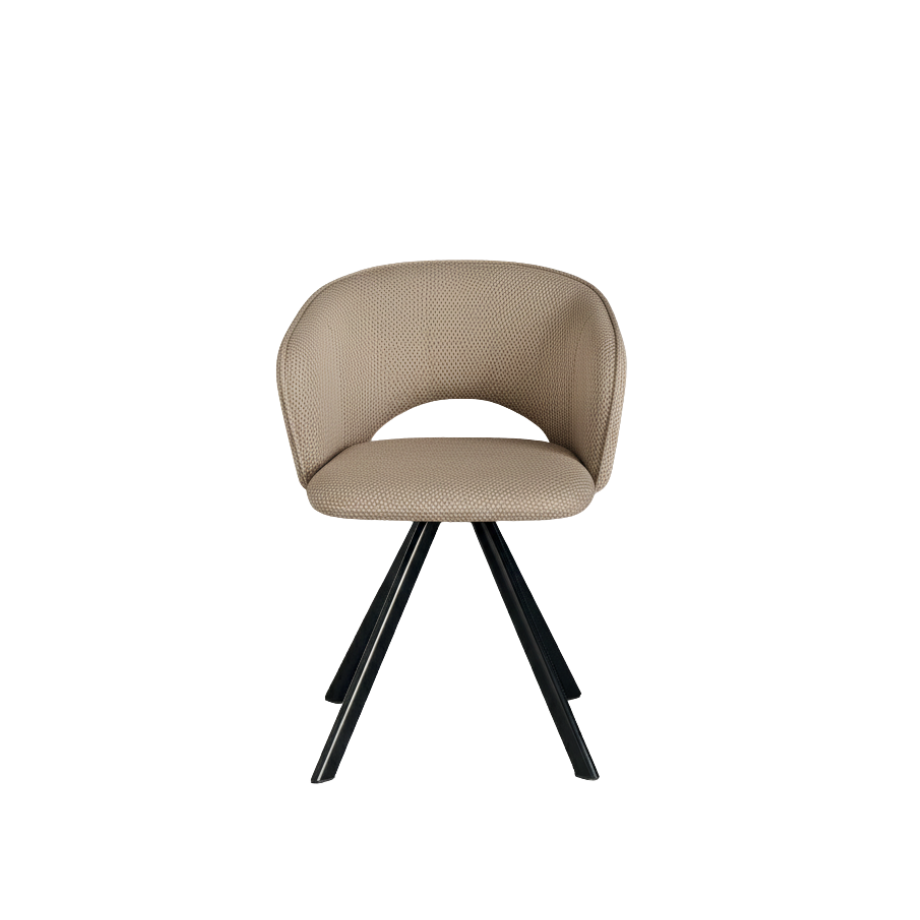 Set di sedie imbottite "Zeta" in tessuto con struttura in metallo cm 61x58 78h