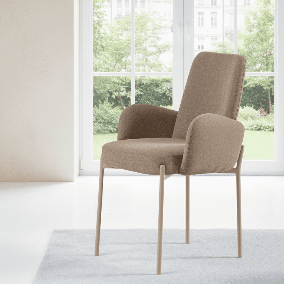 Set di sedie da pranzo "Eterna" in tessuto imbottite cm 55x53 91h - MondoViro