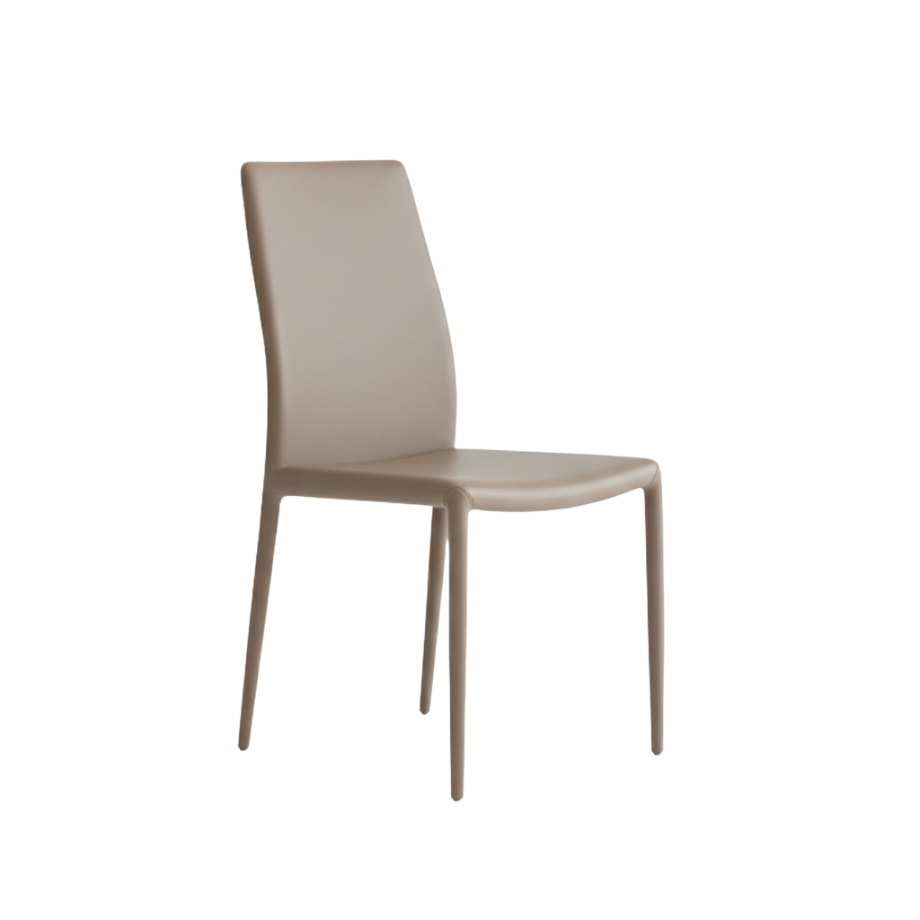 Set of "Impero" faux leather chairs with matching upholstered frame, 53x43 cm, 90h